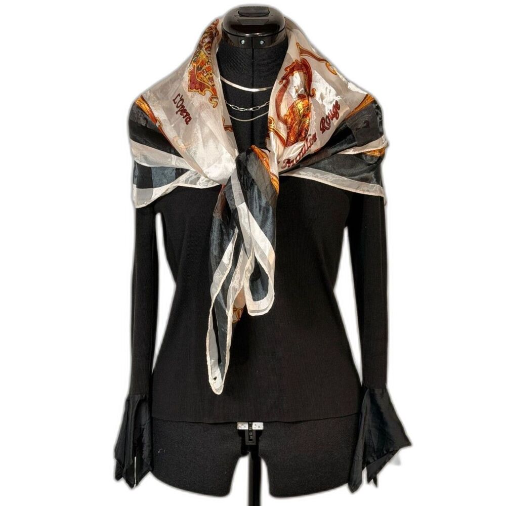 J. Mico Sancho Paris Landmarks Print Silky Square Scarf